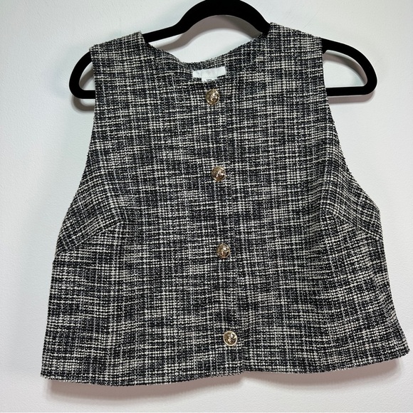 H&M | Tweed Vest Bouclé Jersey Vest - Picture 1 of 7